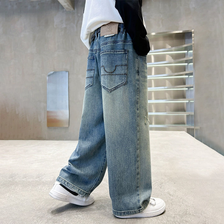 Unisex weite Denim-Hose mit lässigem Schnitt Drune