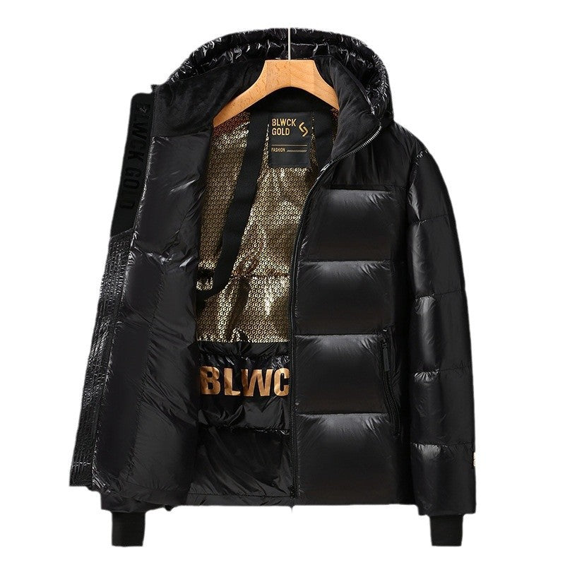 Unisex Glänzender Steppparka mit metallic‑Innenfutter und Tragegurten Drune