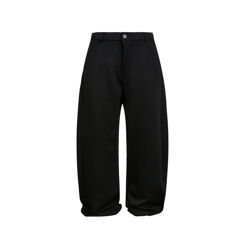 Damen Weite Cropped-Sweathose mit Gürtelschlaufen, Bundfalten und ballonförmigem Saum Drune