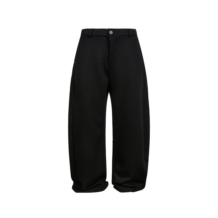 Damen Weite Cropped-Sweathose mit Gürtelschlaufen, Bundfalten und ballonförmigem Saum Drune