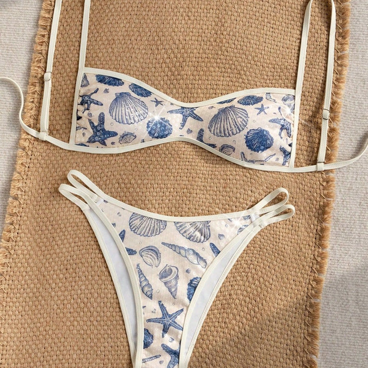 Damen Bandeau-Bikini mit maritimem Muschel-Motiv Drune