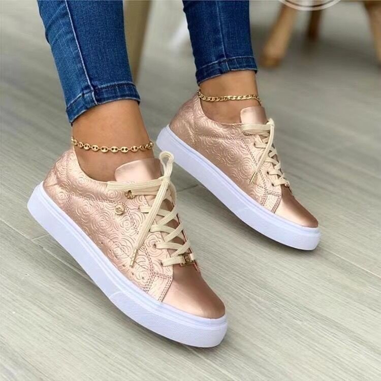Damen Sneakers mit luxuriösem Blütenmuster und atmungsaktivem Obermaterial Drune