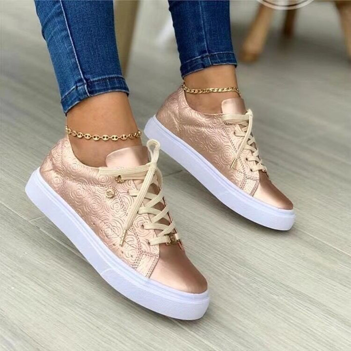Damen Sneakers mit luxuriösem Blütenmuster und atmungsaktivem Obermaterial Drune