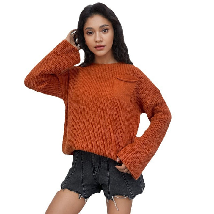 Damen Grobstrickpullover mit lässigem Schnitt und gerippter Struktur Drune