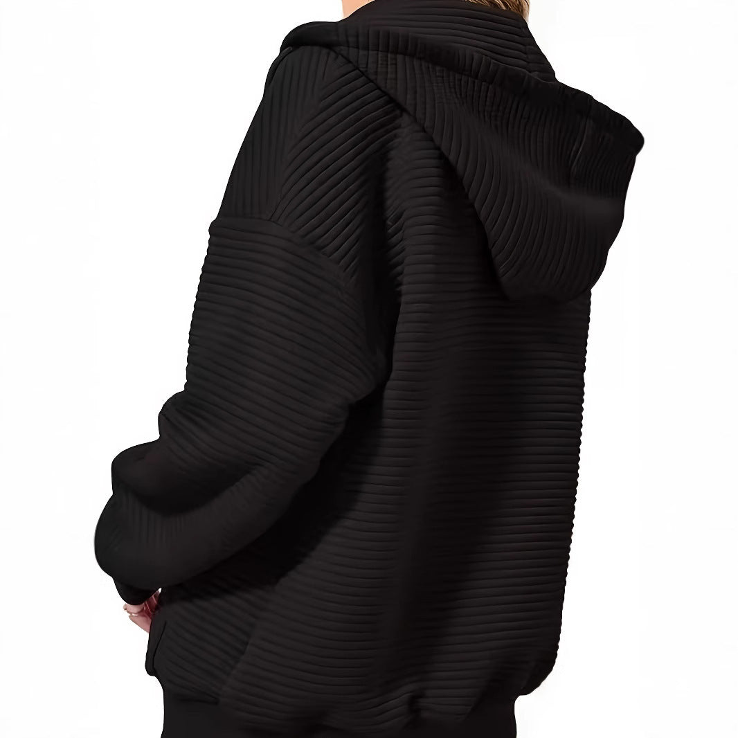 Damen sportliche Kapuzenjacke mit strukturiertem Schnitt und praktischen Taschen Drune