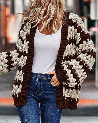 Drune | Cardigan - Grober Strick - Offene Vorderseite - Relaxed Fit - Weich und Warm