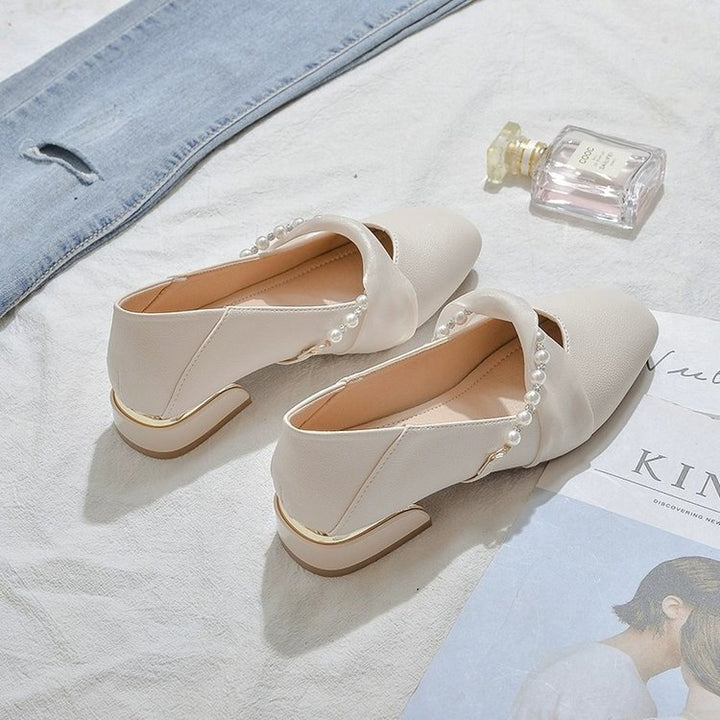 Damen elegante Ballerinas mit modischem Riemendesign und funkelnden Strassdetails Drune