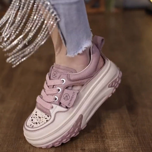Damen Chunky Sneakers mit luftiger Mesh-Oberfläche und strapazierfähiger Sohle Drune