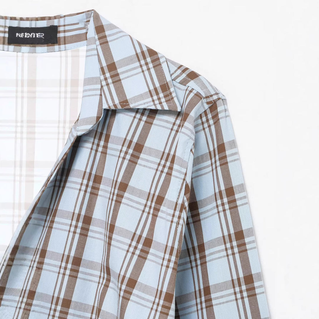 Damen Wickelbluse mit Knoten-Detail und klassischem Hemdkragen Drune