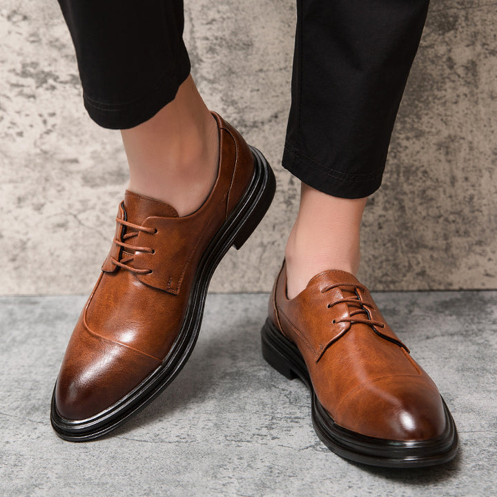 Herren elegante Vollleder Derby-Schnürschuhe mit gepolstertem Komfortfußbett Drune