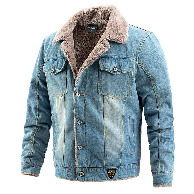 Herren Denimjacke mit Teddyfutter Drune
