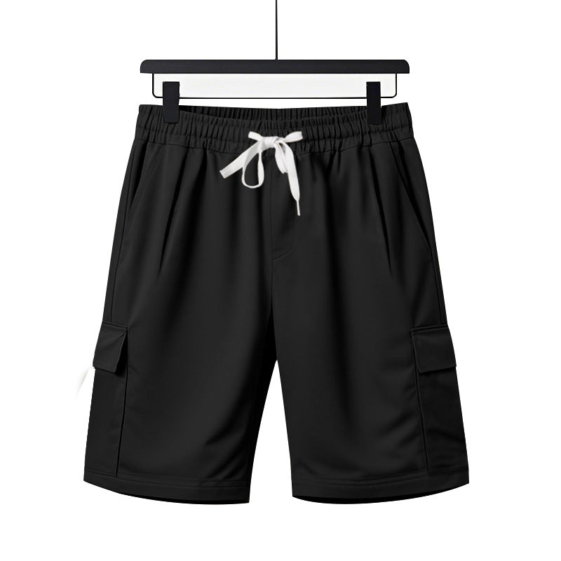 Herren nan elastische Cargo-Bermuda mit Kordelzug und Mehrfachtaschen Drune