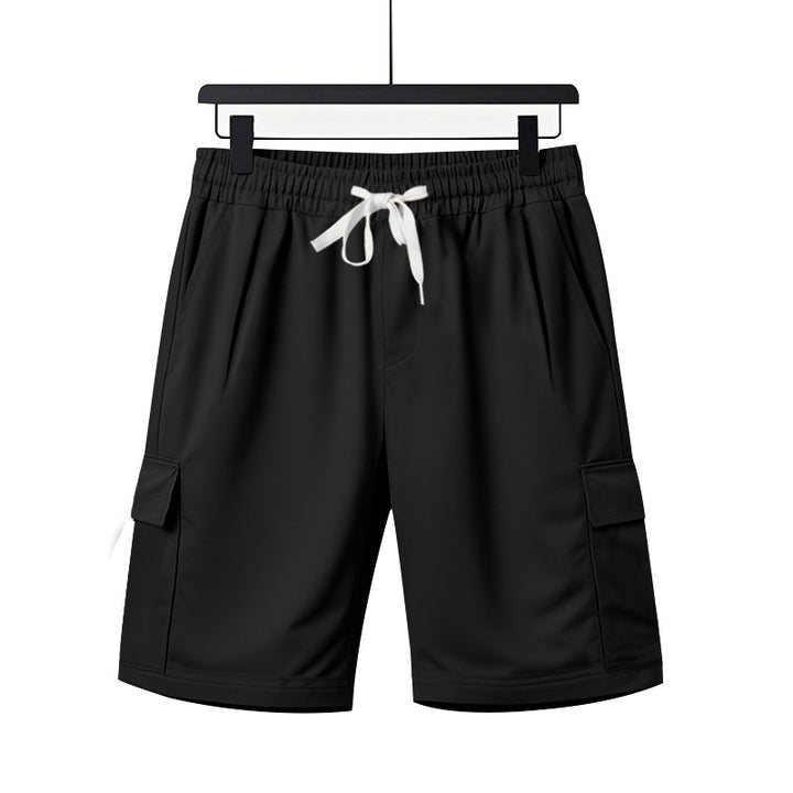 Herren nan elastische Cargo-Bermuda mit Kordelzug und Mehrfachtaschen Drune