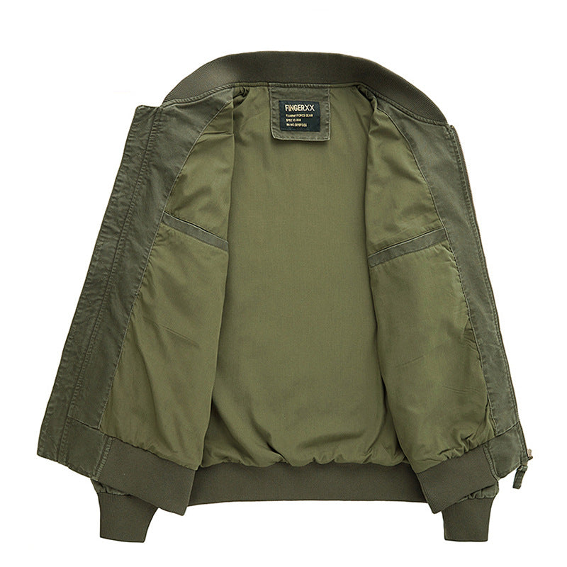 Herren  Heavyweight Baumwoll-Twill Bomberjacke mit gerundeter Tasche und Utility-Ärmeltasche mit Reißverschluss Drune