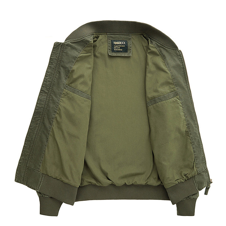 Herren  Heavyweight Baumwoll-Twill Bomberjacke mit gerundeter Tasche und Utility-Ärmeltasche mit Reißverschluss Drune