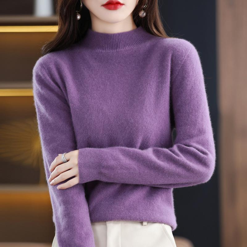 Damen Ultraleichter Mockneck-Feinstrickpullover in Kaschmir‑Optik Drune