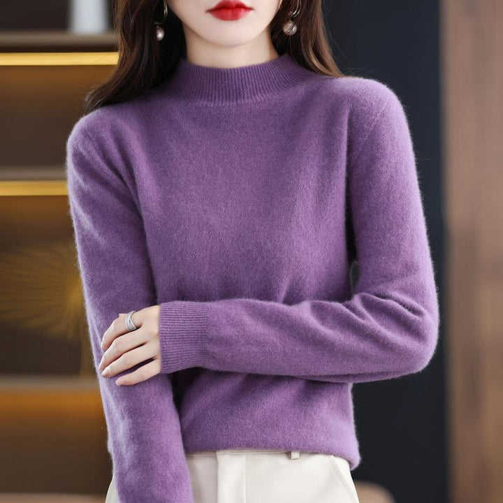 Damen Ultraleichter Mockneck-Feinstrickpullover in Kaschmir‑Optik Drune
