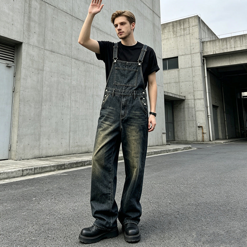 Herren Lässige Jeanslatzhose Drune