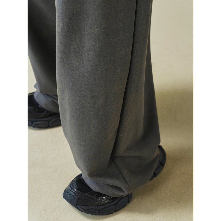 Damen Weite Lounge‑Palazzohose aus French‑Terry mit hohem Bund, Elastik und Kordelzug Drune