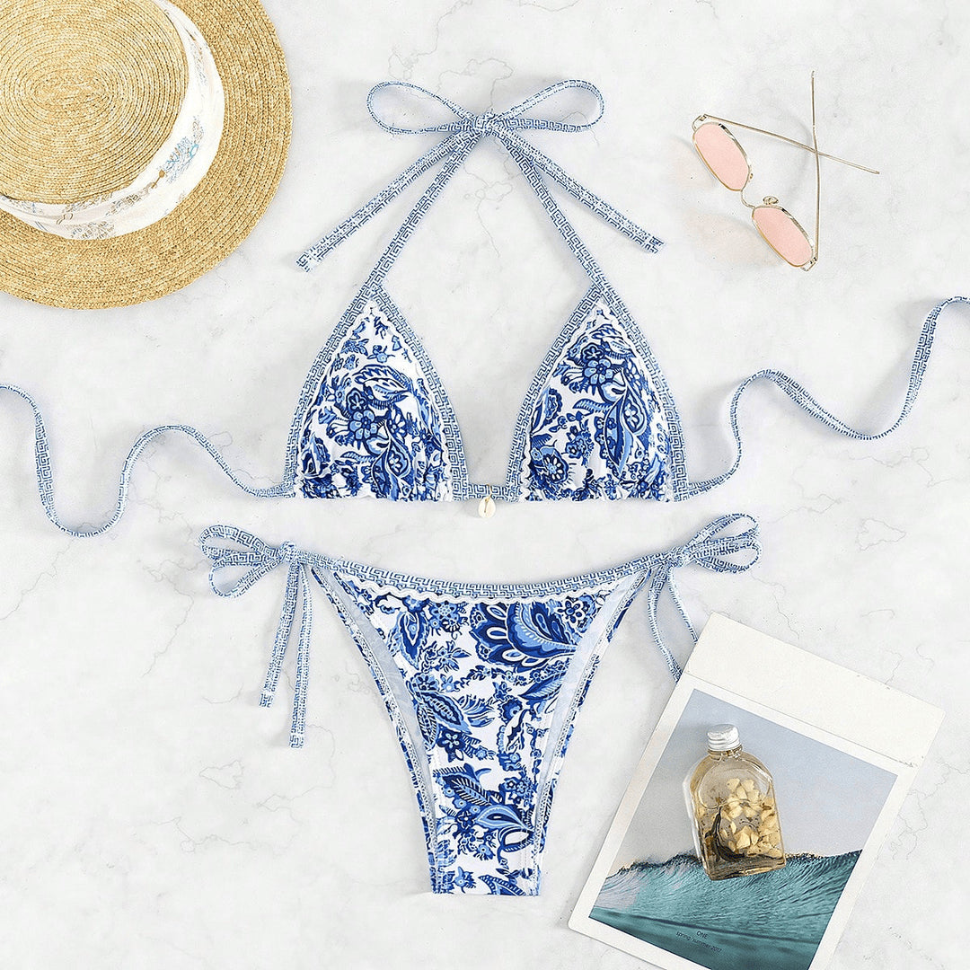 Damen Triangel-Bikini-Set mit floralem Design Drune