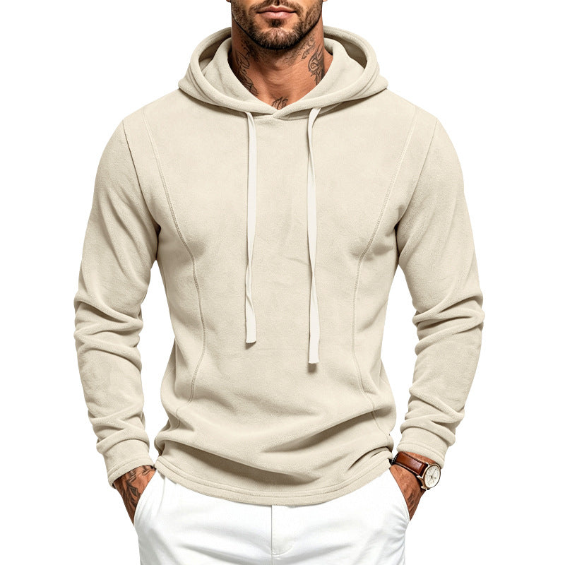 Herren Flauschiger Kapuzenpullover aus Teddy‑Fleece mit Tunnelzugsaum Drune