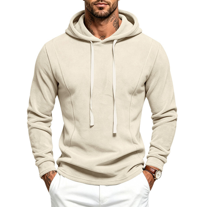 Herren Flauschiger Kapuzenpullover aus Teddy‑Fleece mit Tunnelzugsaum Drune