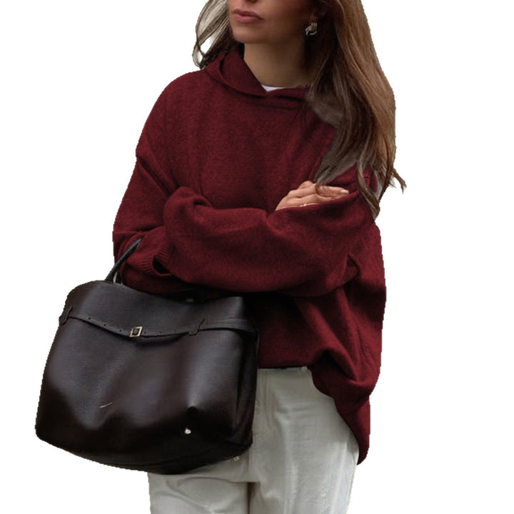 Damen nan Oversize-Polo-Feinstrickpullover mit umgelegtem Kragen und Raglanärmeln Drune
