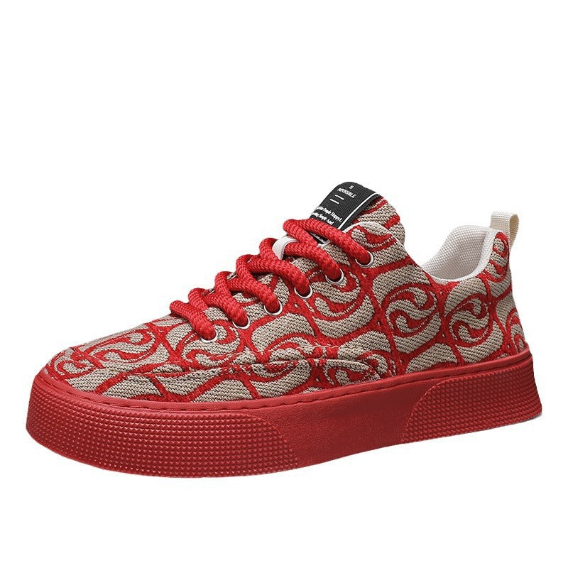 Damen modische Sneakers mit dekorativem Muster und rutschfester Sohle Drune