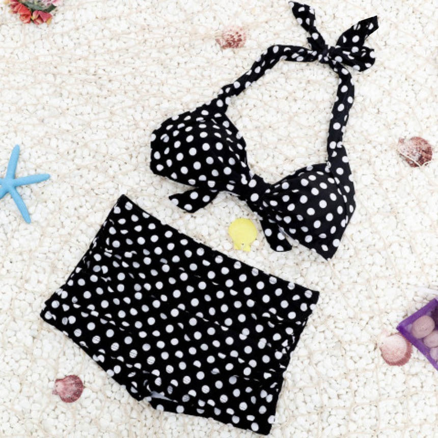 Damen Bikini-Set mit gepolstertem Oberteil und hochgeschnittenem Höschen Drune