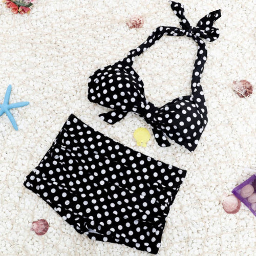 Damen Bikini-Set mit gepolstertem Oberteil und hochgeschnittenem Höschen Drune