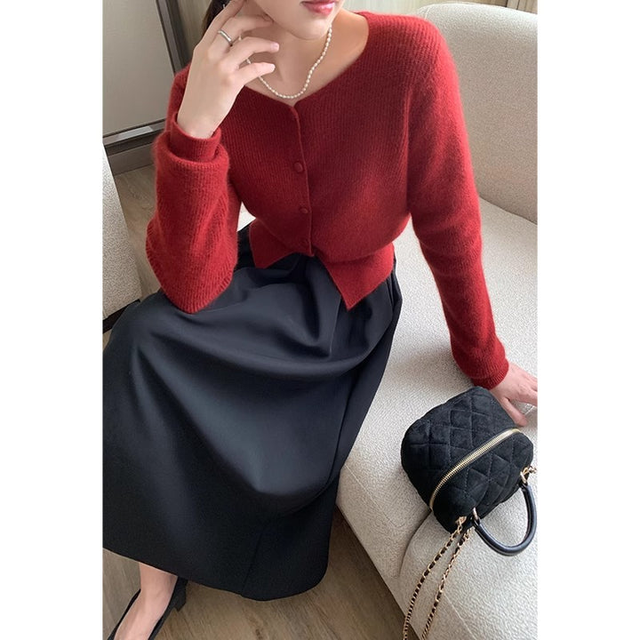 Damen Eleganter Maxirock mit Falten Drune