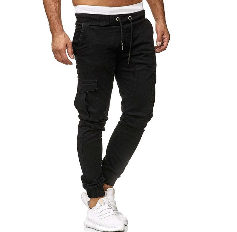 Herren Cargo-Joggerhose mit elastischem Bund, Kordelzug und tapered Bein Drune