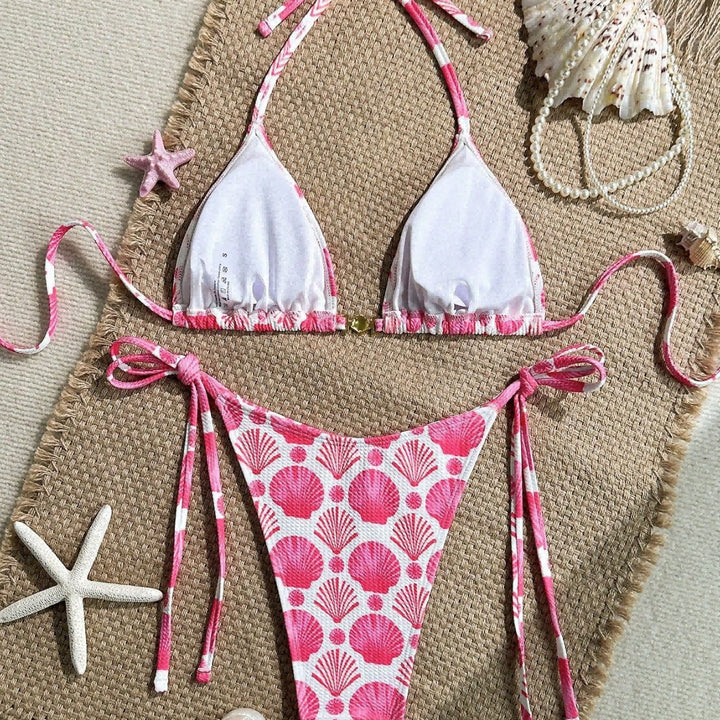 Damen Triangel-Bikini mit Muschel-Print und freundlichem Schnitt Drune
