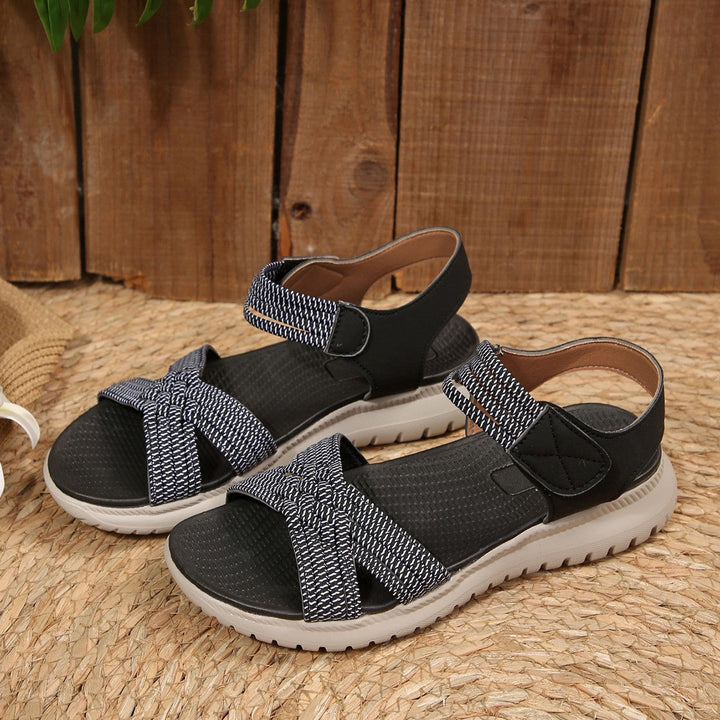 Damen Komfortable Riemchen-Sandalen mit verstellbarem Klettverschluss Drune