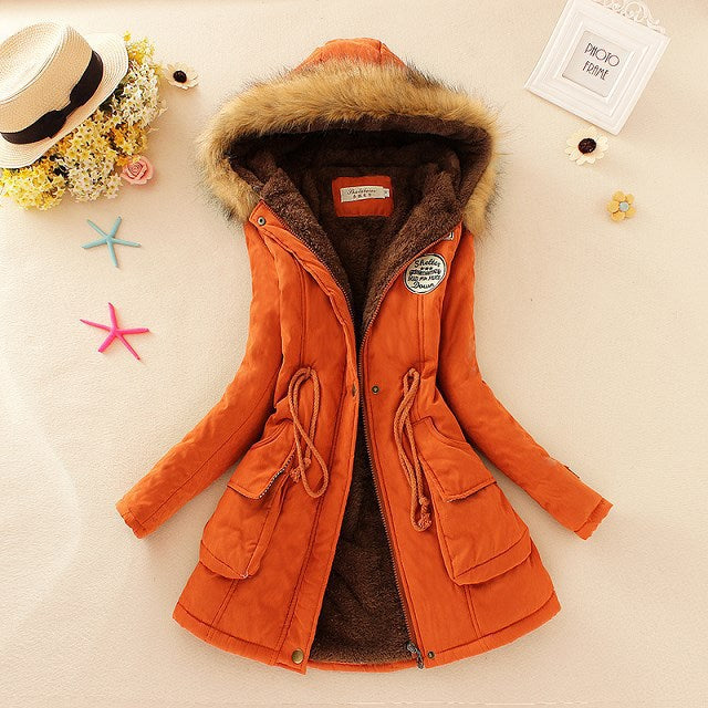 Damen nan gefütterter Parka mit Kunstfellkapuze und Teddyfutter Drune