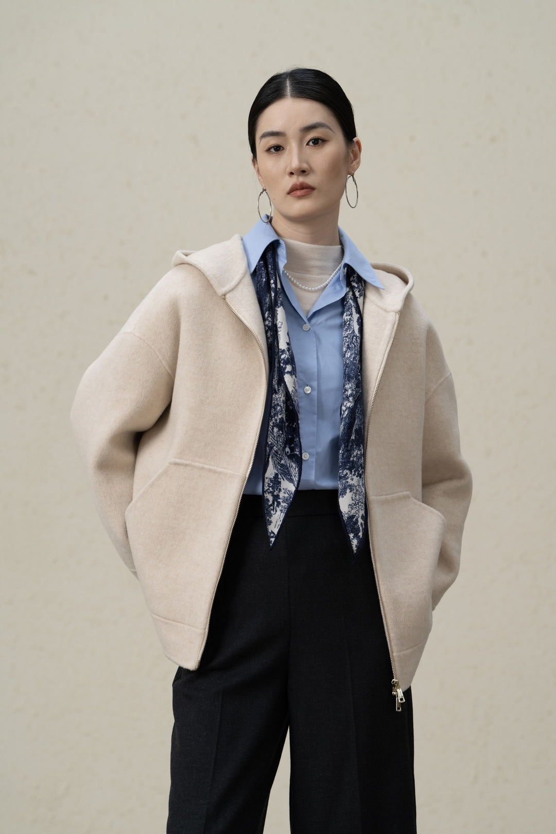 Stylische Fleecegefütterte Zip-Up Jacke für Damen Drune