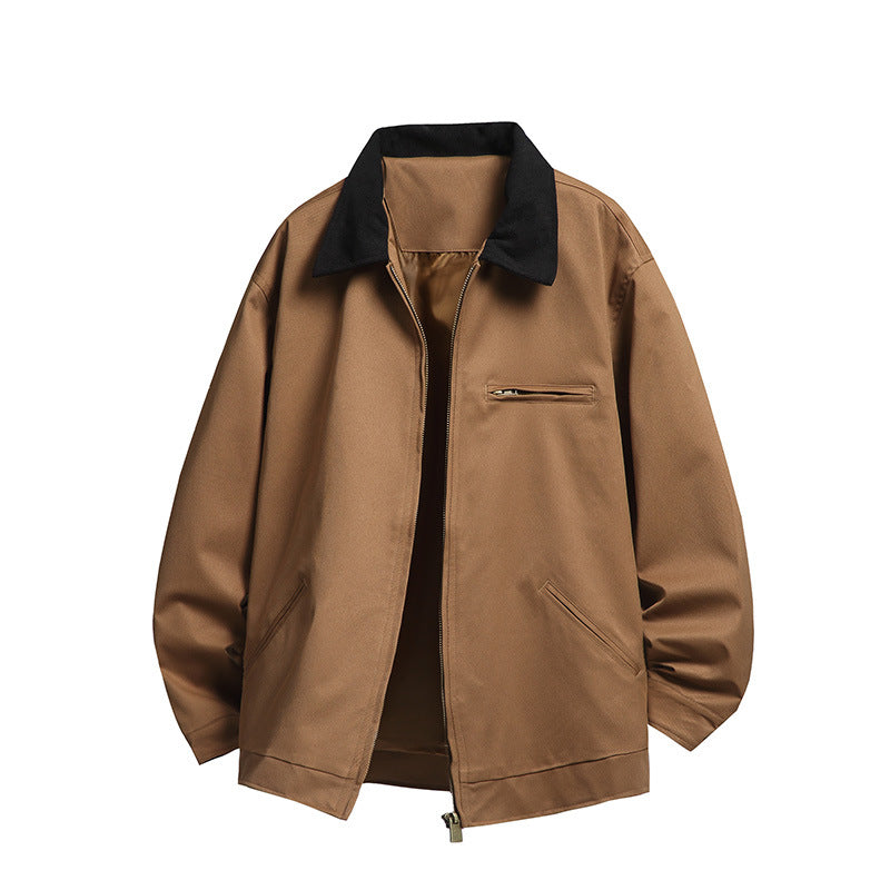 Herren Modische Übergangsjacke mit hohen Kragen und praktischen Taschen Drune