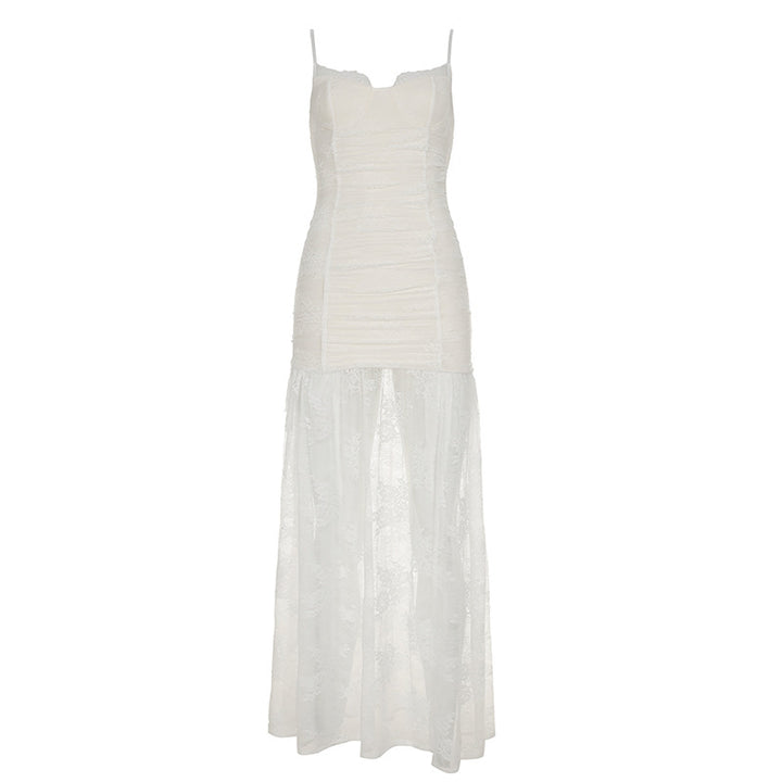 Damen Spitzenkleid mit raffinierten Rüschendetails Drune