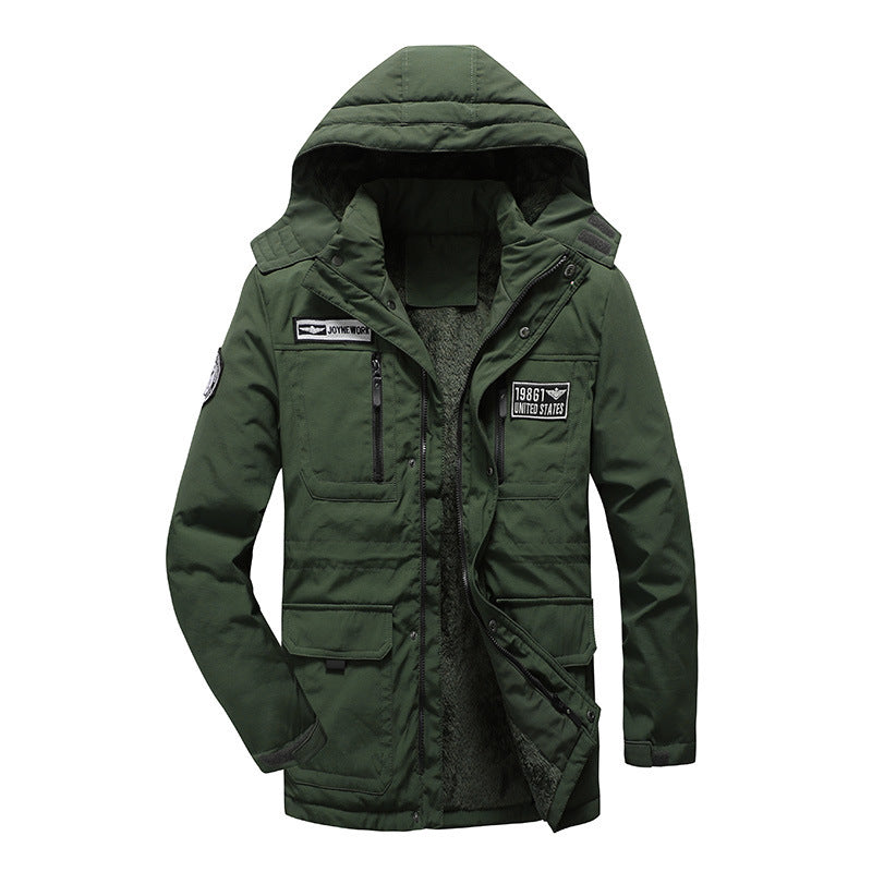 Herren Militärisch inspirierter Parka mit Sherpa-Innenfutter und Utility-Taschen Drune