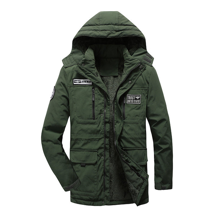 Herren Militärisch inspirierter Parka mit Sherpa-Innenfutter und Utility-Taschen Drune