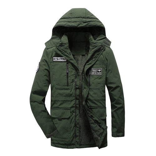 Herren Militärisch inspirierter Parka mit Sherpa-Innenfutter und Utility-Taschen Drune