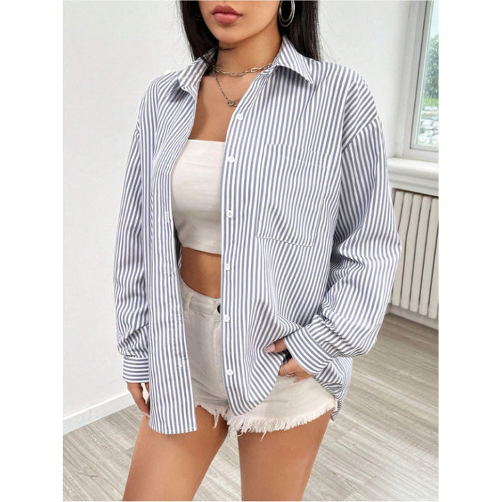 Damen Oversize Hemd mit feinen Streifen Drune
