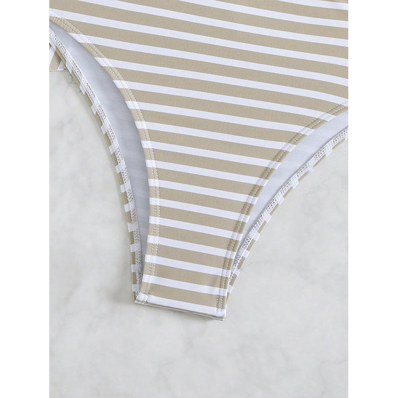 Damen rückenfreies Tankini-Set mit modischem Rüschendesign Drune