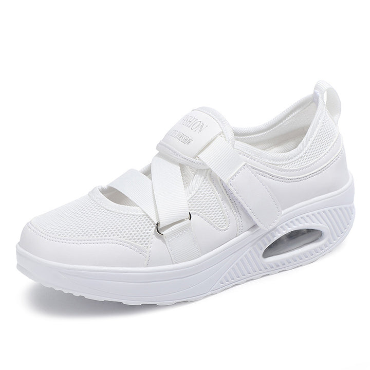 Damen nan stabilisierender Komfort-Sneaker mit luftgepolsterter Keilsohle und Klett-Riemenverschluss Drune