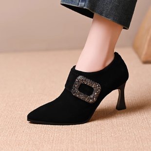 Damen Elegante Stiefeletten mit Glitzerakzenten Drune