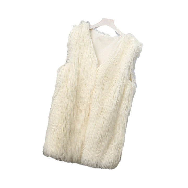 Damen Modische Kunstfell-Weste im trendigen Oversized-Schnitt Drune