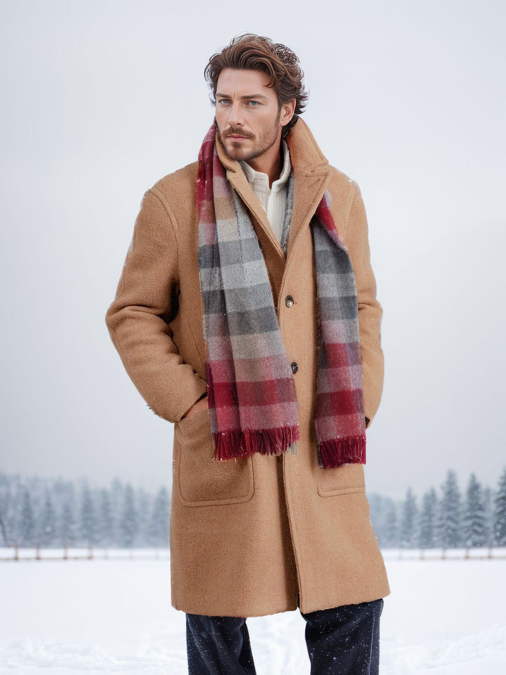 Herren eleganter und wärmer Wintermantel mit doppelter Knopfleiste und praktischen Taschen Drune