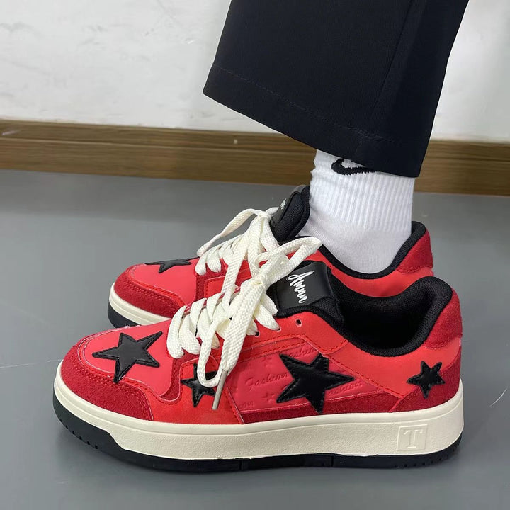 Damen Sportliche Sneakers mit auffälliger Sternenapplikation und robustem Profil Drune