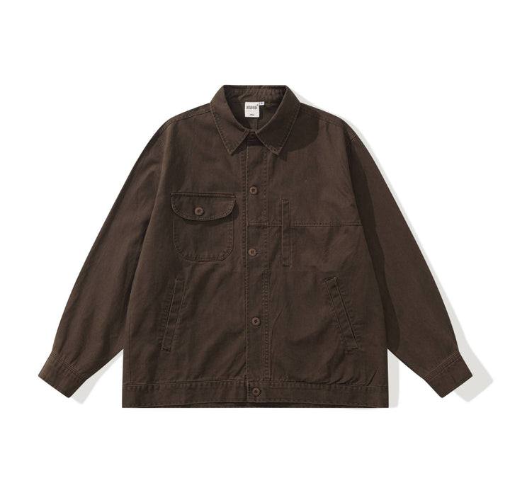 Herren Boxy-Canvas Utility-Blousonjacke mit großen Pattentaschen Drune