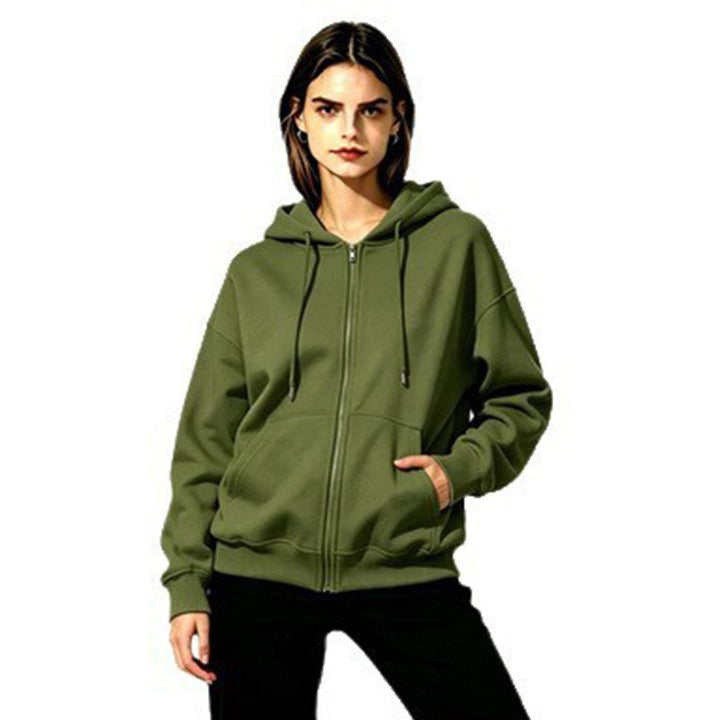 Damen Weicher Kapuzenpullover mit durchgehendem Reißverschluss Drune
